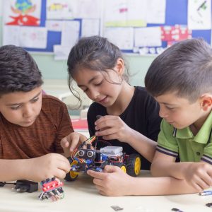 STEAM students working on project